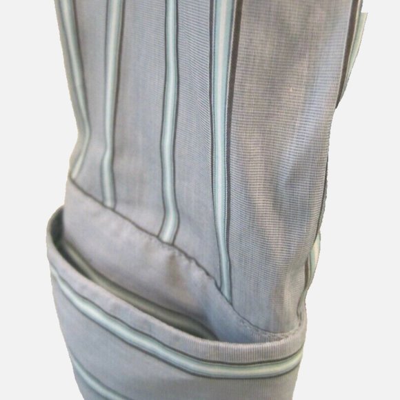 NWT $89 P10 PENDLETON blue turquoise navy COTTON+SILK button down TUNIC shirt - Picture 4 of 9